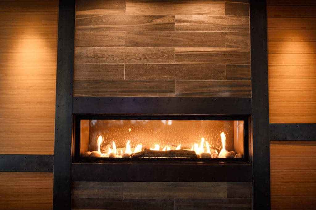 Gas fireplace installation in Snohomish, Washington. All Heating